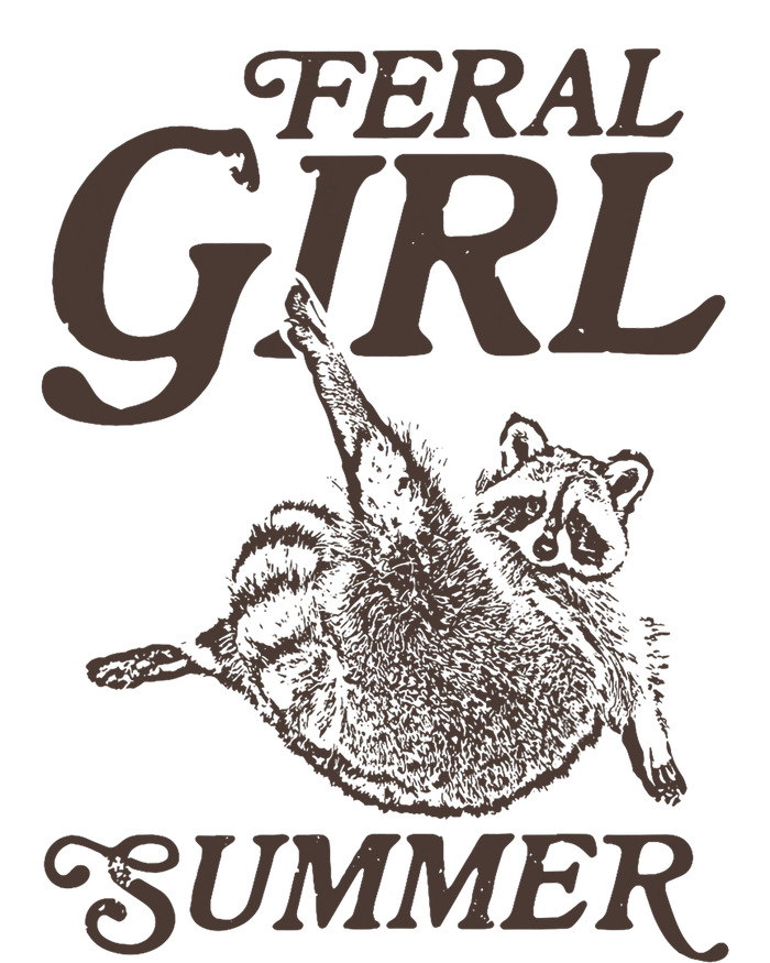 Feral Girl Summer Raccoon Vintage V-Neck T-Shirt