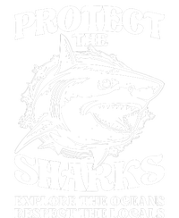 Retro Protect The Sharks Explore The Oceans Respect The Locals Shark Week Lover V-Neck T-Shirt