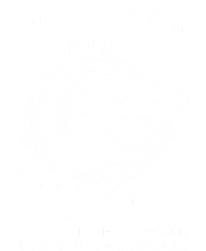 Retro Protect The Sharks Explore The Oceans Respect The Locals Shark Week Lover V-Neck T-Shirt