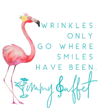 Cute Design Flamingo Wrinkles Only Go Where Smiles Have Been Ladies Long Sleeve Shirt