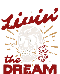 Retro Livin The Dream Skull With Rose Western Southerm Performance Sprint T-Shirt