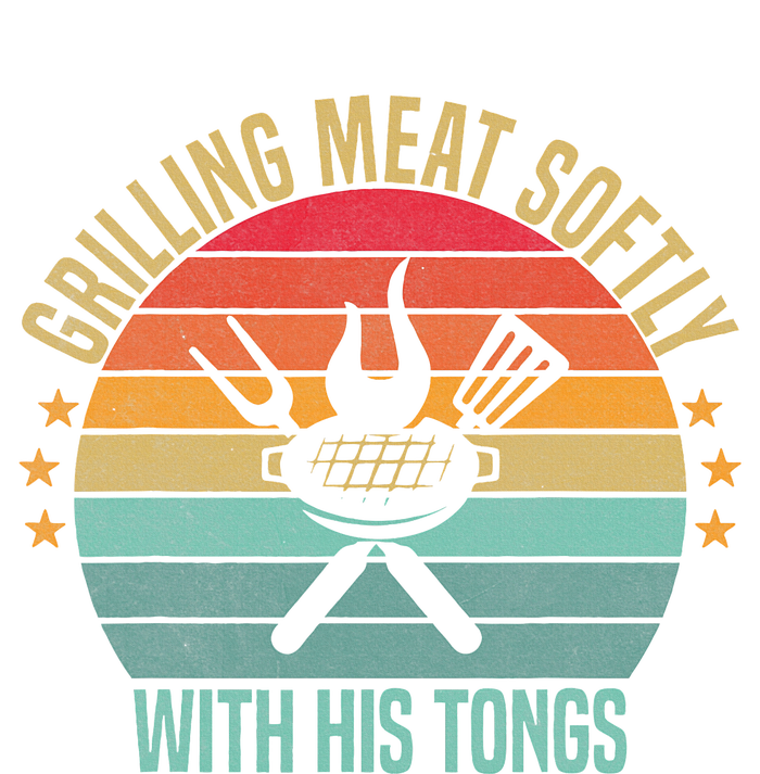 Grilling Meat Softly With His Tongs Funny Grill Barbecue Dad T-Shirt