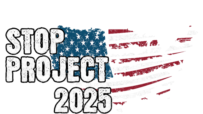 Stop Project 2025 Anti Trump American Flag Women's Crop Top Tee