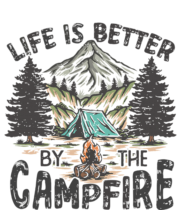 Vintage Retro Life Is Better Around The Campfire Camping Platinum Collection Golf Towel