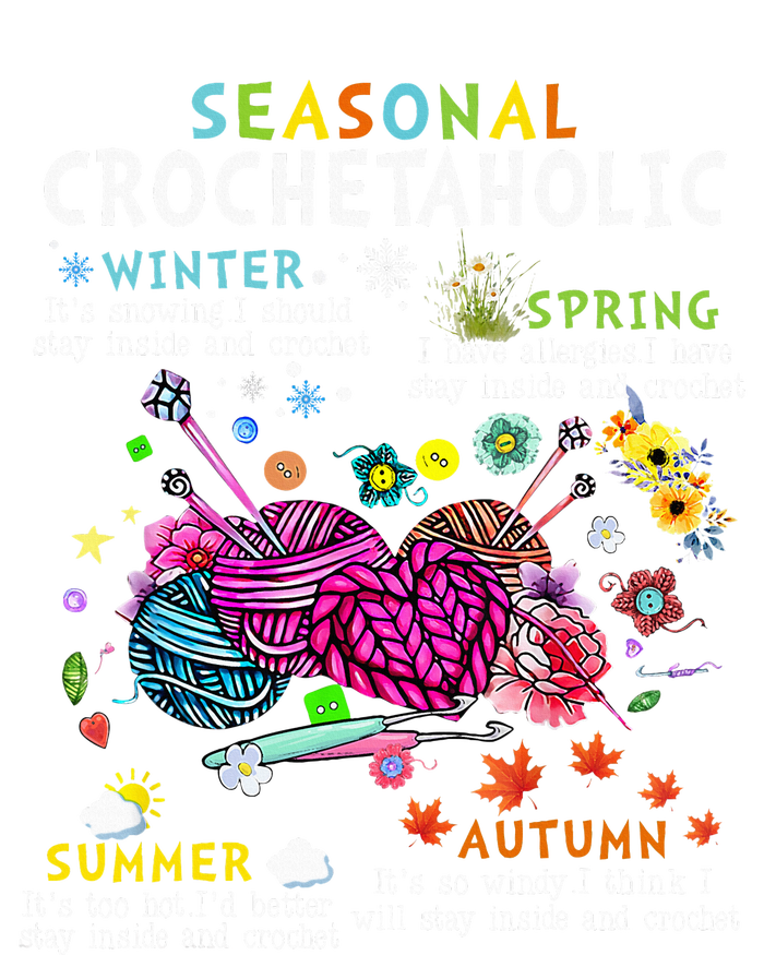 Seasonal Crochetaholic Crochet Crocheter Yarn Lover Kids T-Shirt