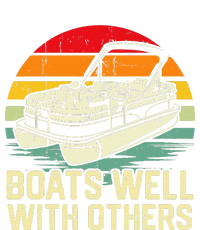 Boats Well With Others Pontoon Boat Boating Retro T-Shirt