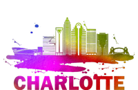 Colorful Charlotte Cityscape Souvenir Charlotte Skyline T-Shirt