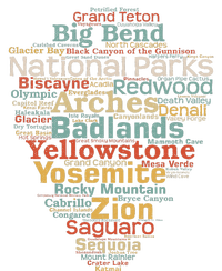 National Parks List Us Word Cloud Art Camping Hiking Women's Flannel Pajama Set