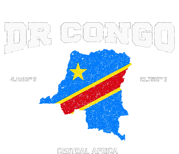 Congolese Flag And Map Dr. Congo Coordinates T-Shirt