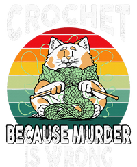 Crochet Because Murder Is Wrong Retro Vintage Cat T-Shirt