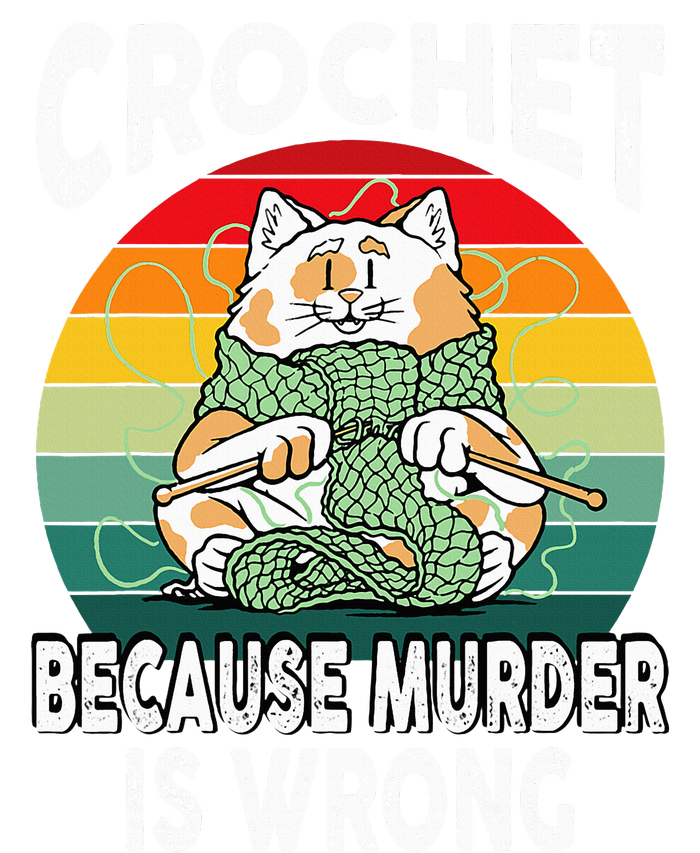 Crochet Because Murder Is Wrong Retro Vintage Cat T-Shirt