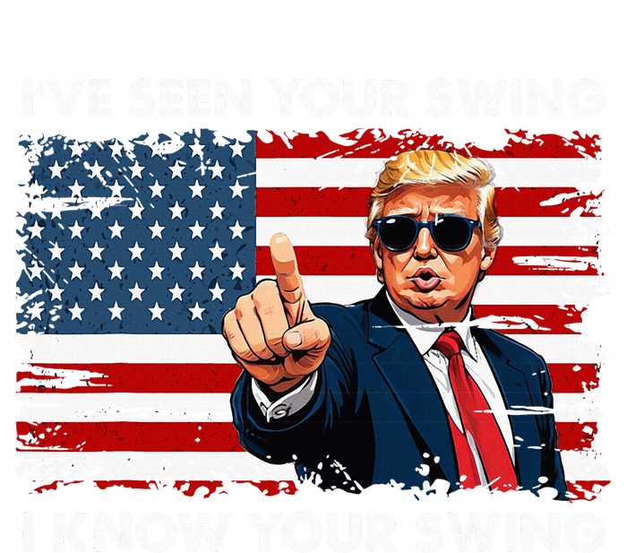 Quote Trump 2024 IVe Seen Your Swing I Know Your Swing Striped Beanie with Solid Band