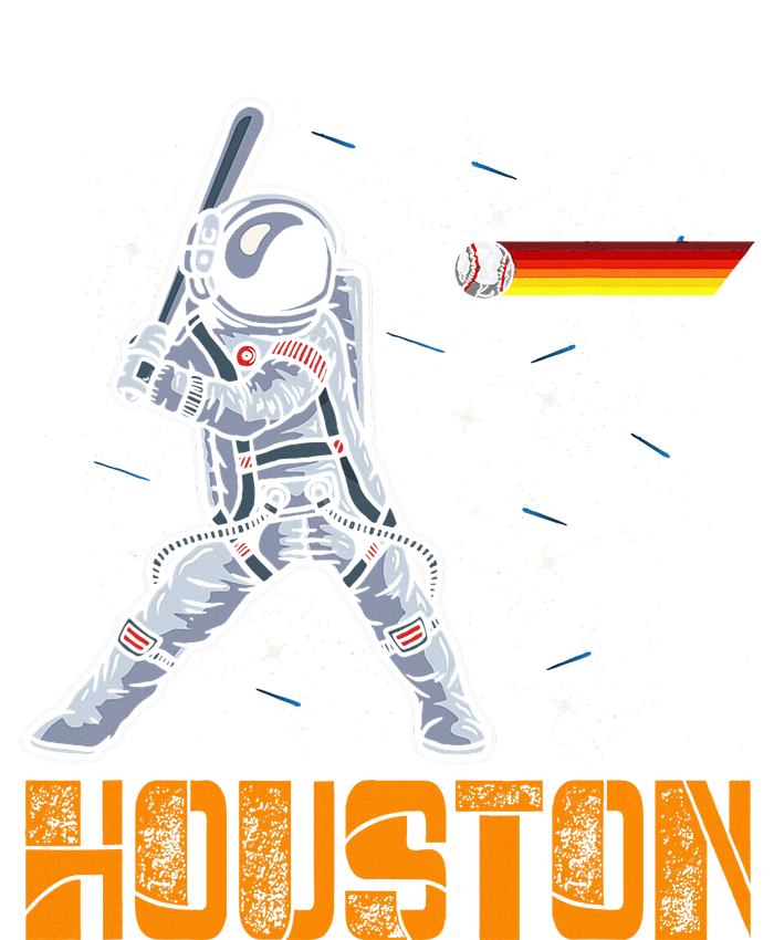 Houston Baseball A Space City Baseball And Vintage Astronaut Ladies Long Sleeve Shirt