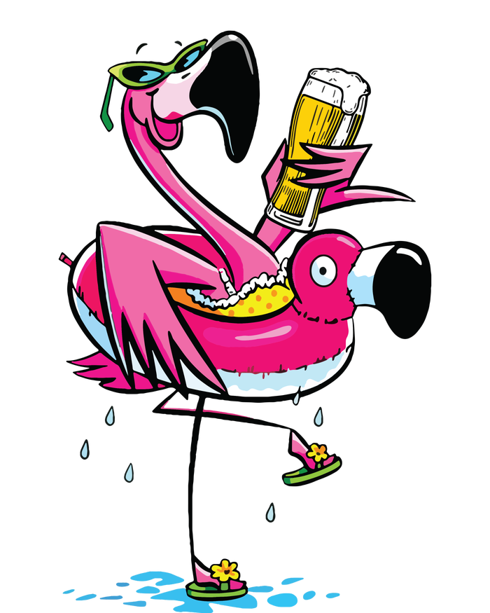 Flamingo Drinking Beer Summer T Funny Beer Lover Gift Kids Long Sleeve Shirt