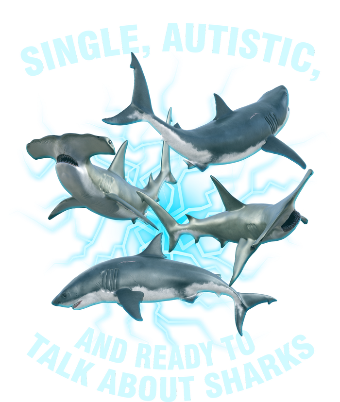 Single Autistic And Ready To Talk About Sharks Kids Sweatshirt