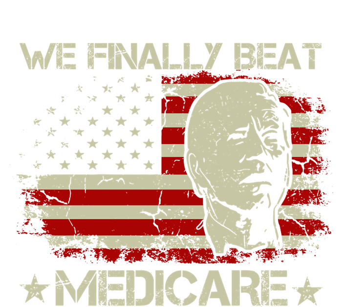 American Flag Retro We Finally Beat Medicare Funny Biden Hoodie