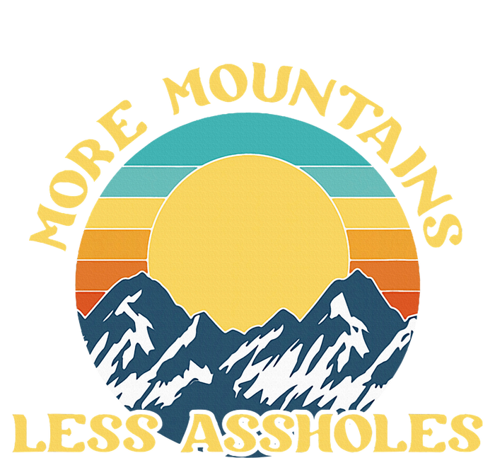 More Mountains Less Assholes Vintage Sunset Hiking Camping T-Shirt