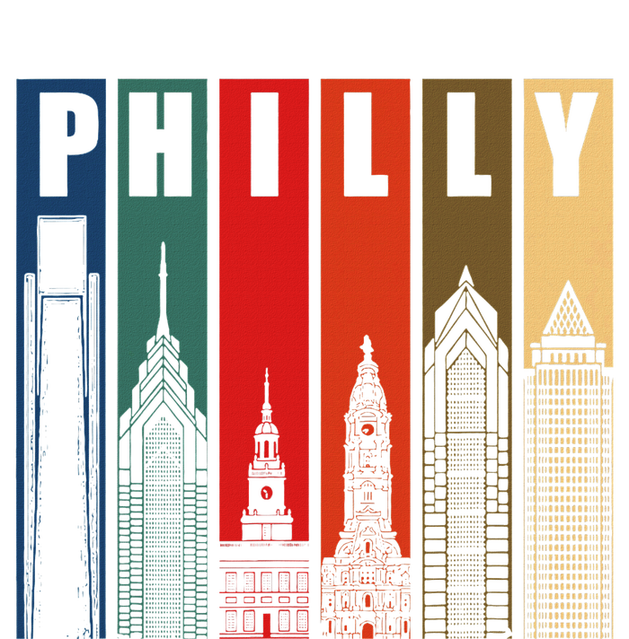 P.H.I.L.L.Y Retro Vintage Philadelphia Skyline P.H.I.L.L.Y City Pride Short Acrylic Beanie