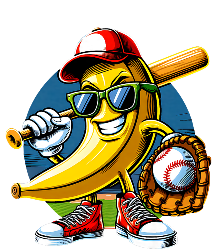 Banana Playing Baseball Fruit Lover Baseball Player Flat Bill Trucker Hat