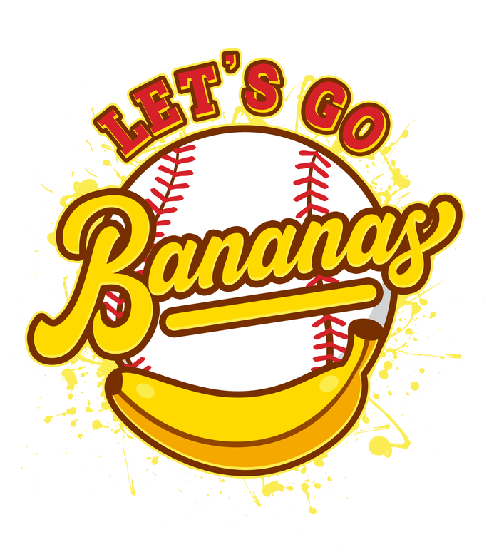 Funny Lets Go Bananas Baseball Logo T-Shirt