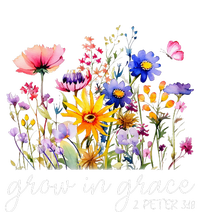 Grow In Grace Wildflower Boho Christian Scripture Religious T-Shirt