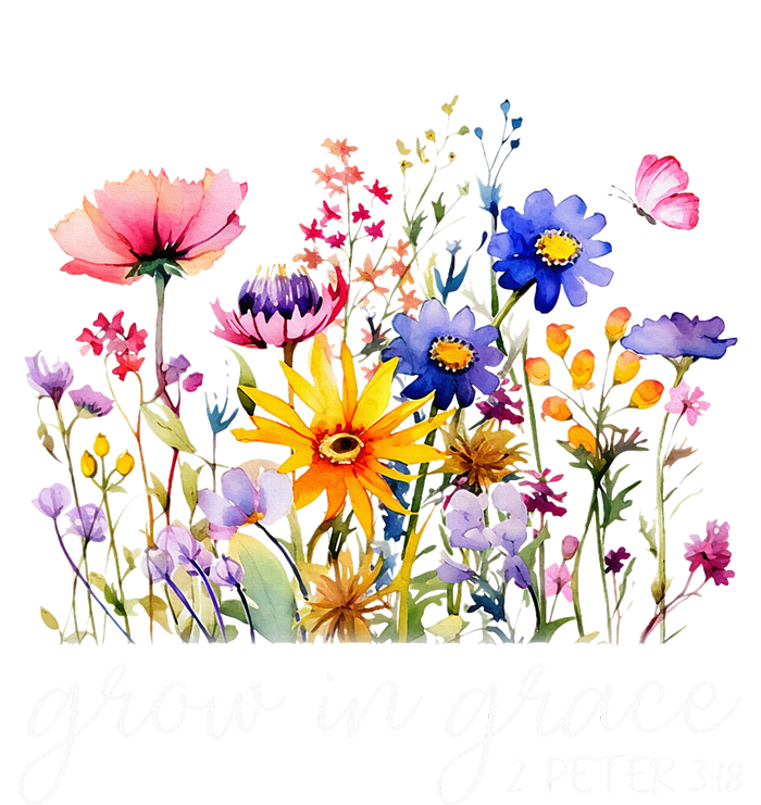 Grow In Grace Wildflower Boho Christian Scripture Religious T-Shirt