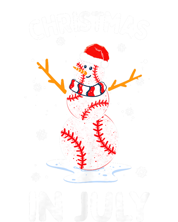 Christmas In July Funny Baseball Snowman T-Shirt