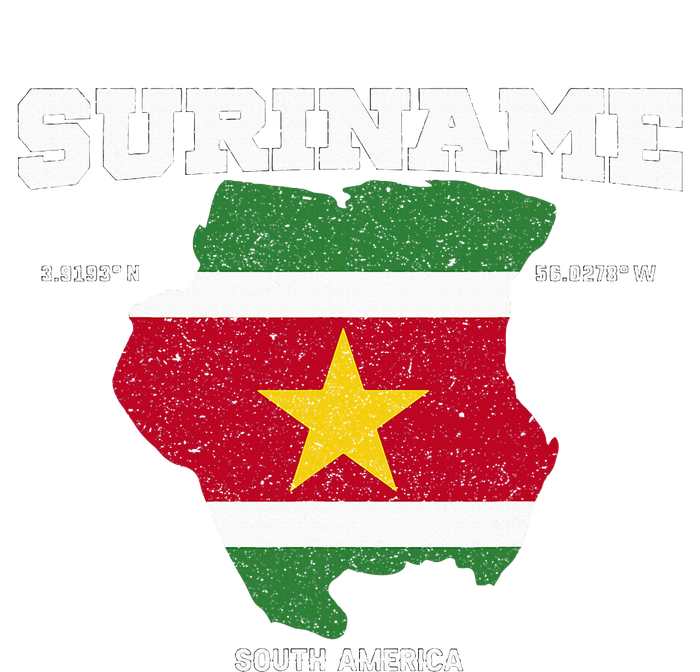 Suriname Flag And Map Suriname Coordinates High Crown Mesh Back Trucker Hat