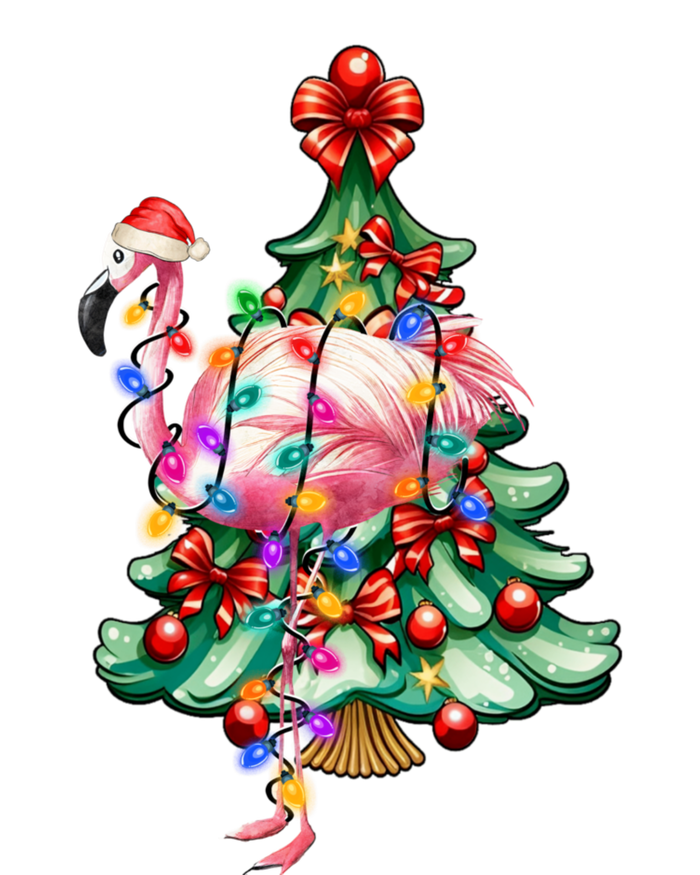 Summer Tropical Flamingo Santa Hat Christmas In July T-Shirt