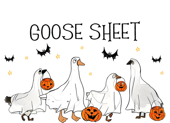 Goose Sheet Halloween Funny Ghoul Ghost Cute Pumpkin T-Shirt