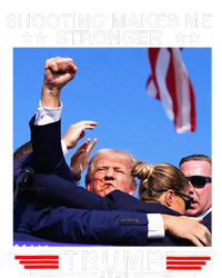 Shooting Makes Me Stronger Trump 2024 Stripe Pom Pom Beanie