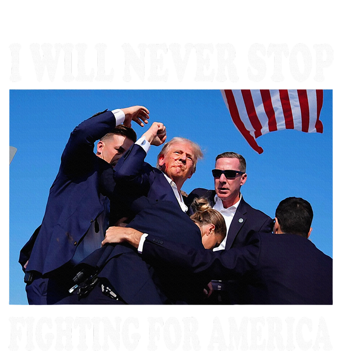 I Will Never Stop Fighting For America High Crown Mesh Back Trucker Hat