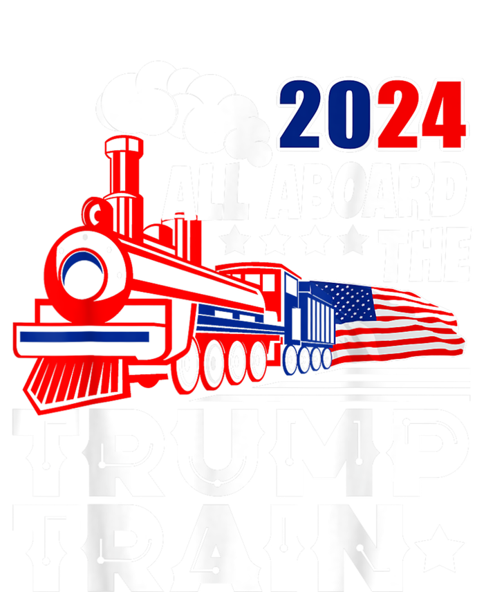 Trump 2024 All Aboard The Trump Train Usa American Flag Hoodie