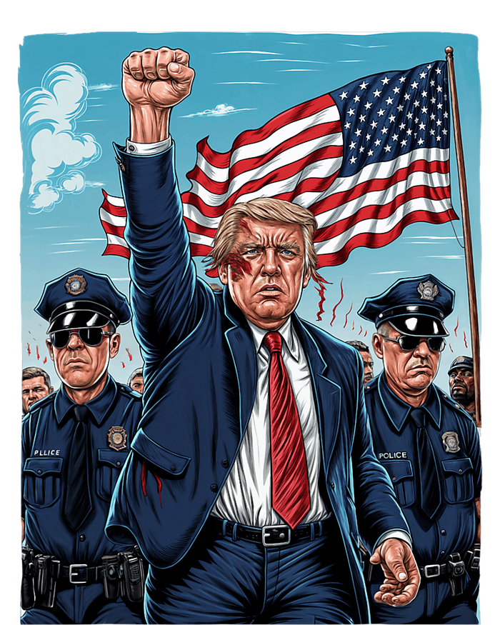 Trump Head Shot Fight Never Surrender Poster