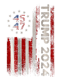 Two Side 45 47 Trump 2024 American Flag (On Back) T-Shirt