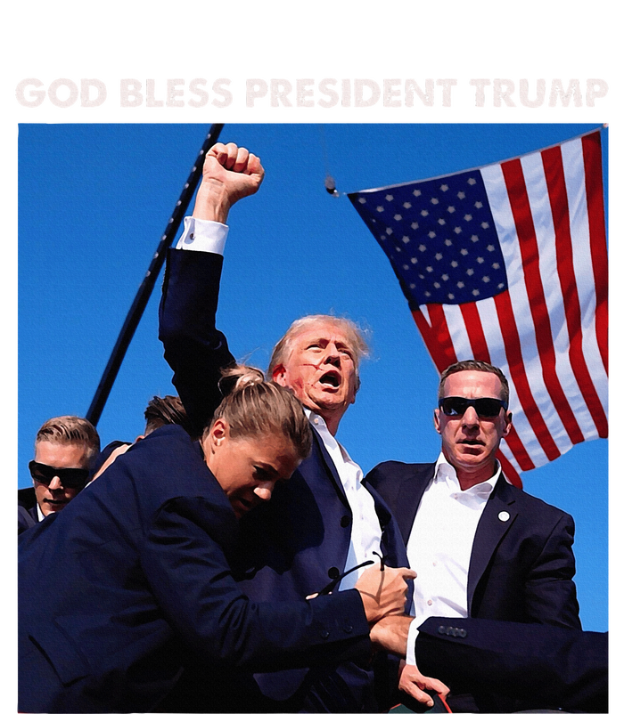 God Bless President Trump Shooting At Donald Trump Rally Women's Pullover Hoodie