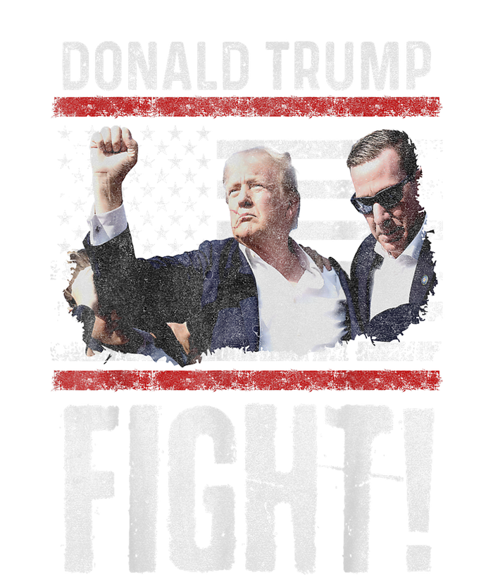 Donald Trump Fist American Flag Trump Fight Gift Women's Knotted Racerback Tank