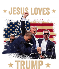 Jesus Loves Trump 2024 Donald Trump Rally 2024 Fist High Crown Mesh Back Trucker Hat