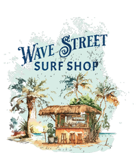 Wave Street Retro Vacation Beach Surfing Sunset Beach Hut Performance Fleece Hoodie