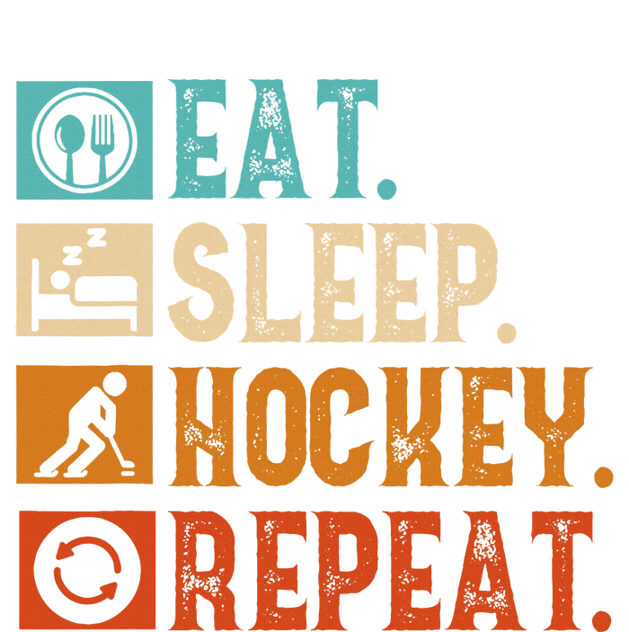 Eat Sleep Hockey Repeat Ice Hockey Women's Long Sleeve Flannel Pajama Set 