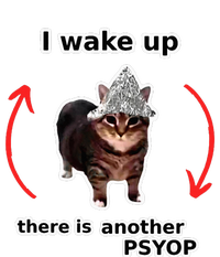 I Wake Up There Is Another Psyop Tin Foil Hat Cat Meme Women's Strappy Tank