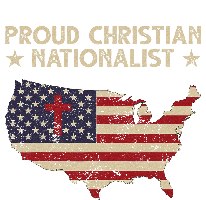 Retro Proud Christian Nationalist American Flag Faith Cross Valucap Bio-Washed Visor