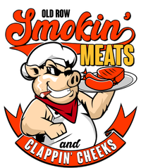 Old Row Smokin Meats And Clappin Cheeks Bbq Bumper Sticker