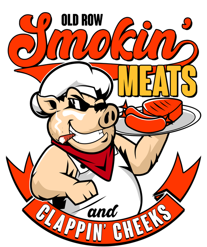 Old Row Smokin Meats And Clappin Cheeks Bbq Bumper Sticker