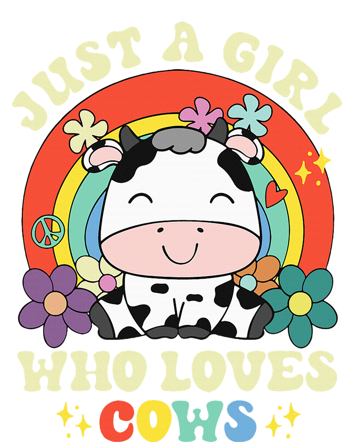 Groovy Just A Girl Who Loves Cows Rainbow Cow Lovers Zip Tote Bag