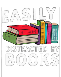 Easily Distracted By Books For Readers Book Lovers V-Neck T-Shirt