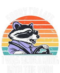 Sorry IM Late I Was Screaming Into The Void Raccoon Kids Hoodie