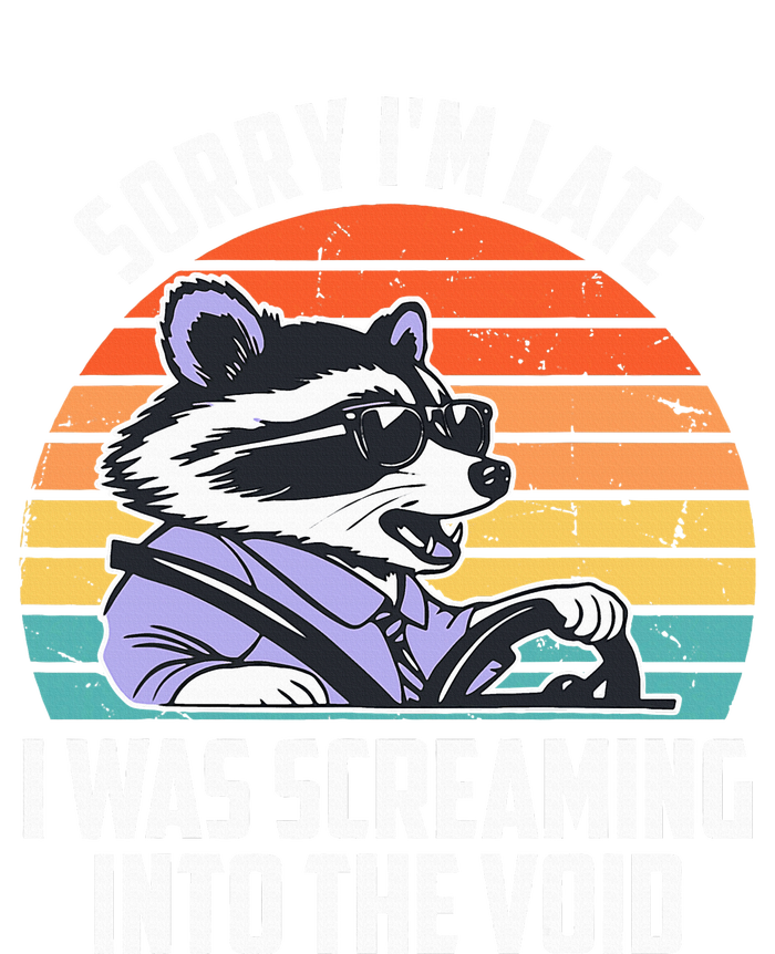 Sorry IM Late I Was Screaming Into The Void Raccoon Kids Hoodie