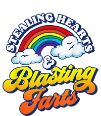 Stealing Hearts & Blasting Farts Funny Rainbow Valentines Womens Funnel Neck Pullover Hood