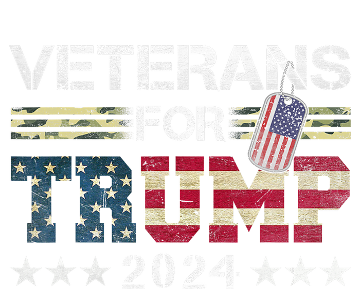 Dad Grandpa Veterans For Trump 2024 American Flag Camo T-Shirt